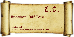 Brecher Dávid névjegykártya