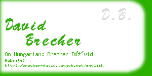 david brecher business card